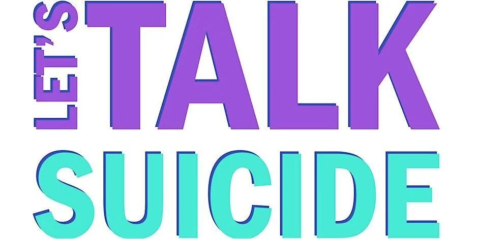 Typographic logo for 'Lets Talk Suicide' event.