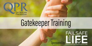 The banner for Gatekeepers training showing a hand reaching down to help another.